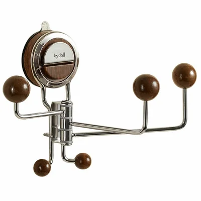 BYDOL Multi Rod Swivel Hook Towel Holder Wall Mount Suction Cup Organizer Storage Rack for Bathroom Kitchen Balconies Entryways
