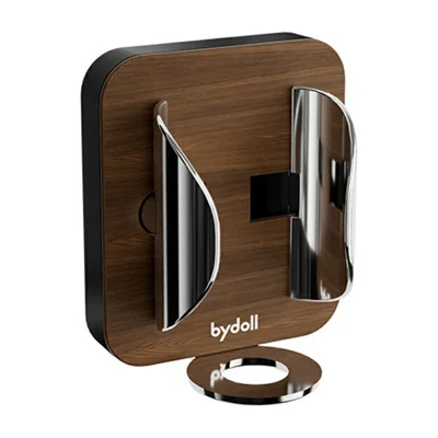 BYDOLL Wall-Mounted Walnut Wood Toothbrush Holder Gravity Sensing Electric Toothbrush Stand - Walnut Wood Color