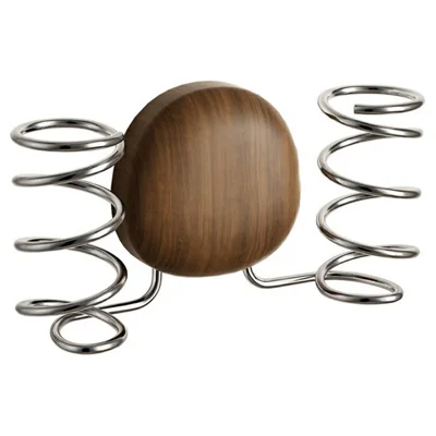 BYDOLL Wall-Mounted Suction Cup Double Electric Toothbrush Holder Walnut Wood 304 Stainless Steel Toothbrush Organizer for Bathroom