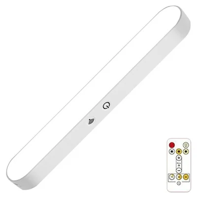 Magnetic LED Desk Lamp with Remote Type-C Rechargeable 3 Color Temperatures Dimmable Eye Care Light Bar - White
