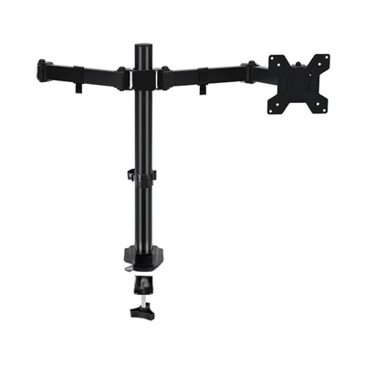ZX-MT022N 10-32 Zoll Doppelmonitorhalterung 10 kg Traglast 75x75/100x100 mm VESA 40 cm höhenverstellbarer Klemmhalterung für Schreibtisch - Schwarz