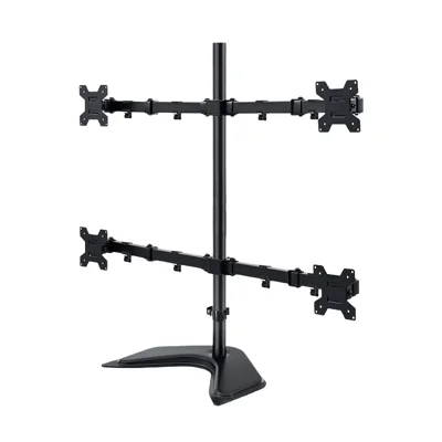 ZX-MT044V Vier-Monitor-Halterung für 10–32-Zoll-Bildschirme, robust, 80 cm höhenverstellbar, 270-Grad-Dreh- und Neigefunktion, Tischständer – Schwarz