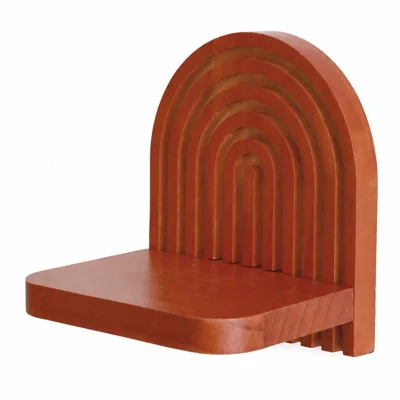 Solid Wood Arched Wall Shelf Display Rack Plant Wall Mount for Home Decor - ms12577