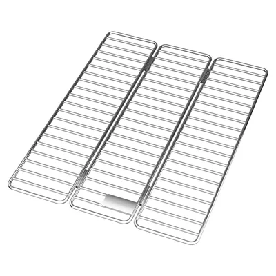 Sink Drying Rack 304 Stainless Steel Foldable Tri-fold Dish Drainer No Drill Installation Storage Organizer for Kitchen - Silver