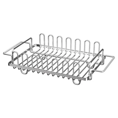Kitchen Sink Dish Drying Rack Expandable 440-560mm Stainless Steel + Silicone Multi-Functional Storage Organizer - Silver