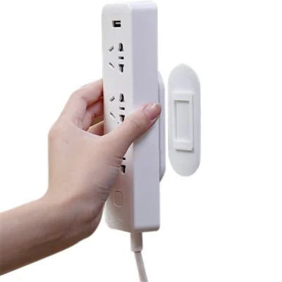 No Drilling ABS Power Strip Holder Wall Mount Cable Management Socket Fixer