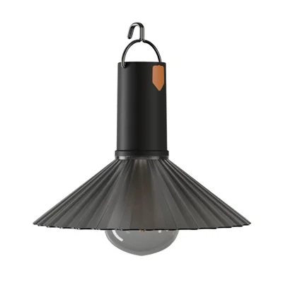 Portable Camping Light Festival String Lights Night Lamp Outdoor Tent Christmas Decor Ambiance Lighting Oval Bulb Design - Black