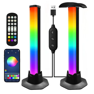 KBB-62 Wire + Remote + APP Control Octagonal Base Desktop Ambient Light with Gaming Headphone Stand Atmosphere Lamp