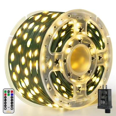 100m 1000 LEDs String Light with Remote Waterproof Ambiance Lamp for Outdoor Garden Tree Decoration, EU Plug - Warm Light