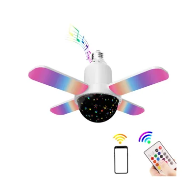 Indoor Music Light Bluetooth-Compatible Mini Four-Leaf Lamp Wireless Color Changing Atmosphere Light for Home - Star Sky