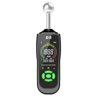 R&D MT68 Miernik Wilgotności z Czujnikiem Kulistym, Bezkontaktowy Detektor Wilgoci w Drewnie, Ścianach i Podłogach (bez baterii)