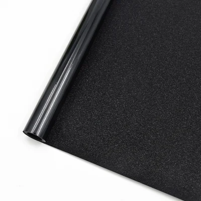 0.445x2m Static Blackout Window Film Sparkle Matte Texture Glass Sticker for Privacy Protection - Black