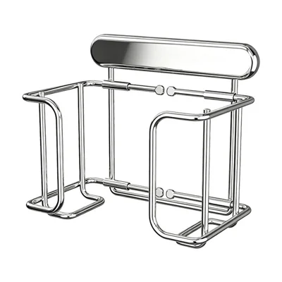 Expandable Tissue Holder Stainless Steel + ABS Electroplated Wall Mounted Storage Rack for Bathroom Wipes and Facial Towels