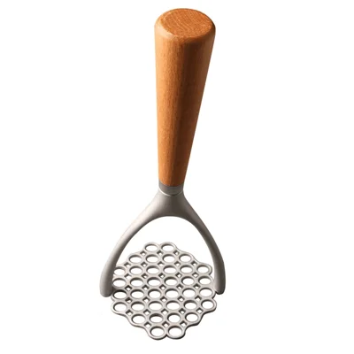 Presse-Purée Manuel En Alliage D'aluminium, Presse-Citrouille Et Fruits, Avec Poignée En Bois (Sans FDA, Sans BPA)