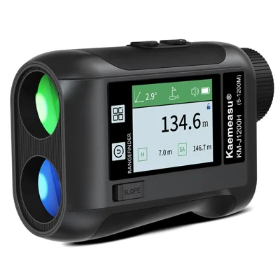KAEMEASU KM-J1200H 5-1200 m Golf-afstandsmåler Laser-afstandsmåler til golf med talefunktion, LCD touchskærm - Sort