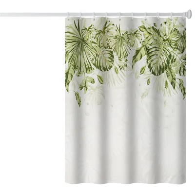120x180cm Thicken Shower Curtain Fresh Plant Pattern Bathroom Polyester Shower Curtain - RD-02