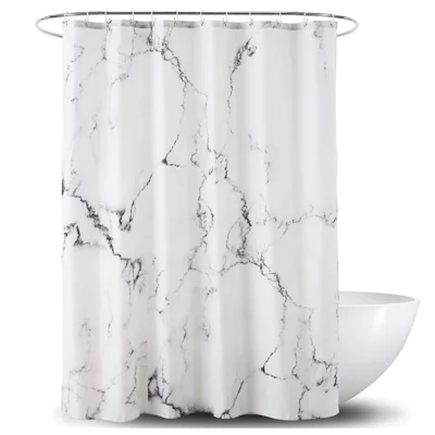 120x180cm Shower Curtain Marble Print Pattern Mildew Resistant Curtain - YL230408-C1