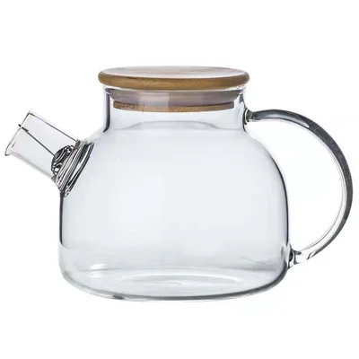 600ML Transparent Teapot Heat Resistant High Borosilicate Glass Water Kettle Shatterproof Juice Jug ( No FDA, BPA Free )