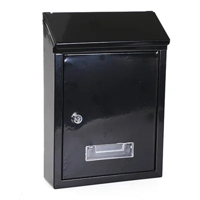 2801 Wall Mounted Mailbox with 2 Keys Outdoor  Lock Security Letter Box Metal Suggestion Box - Black
