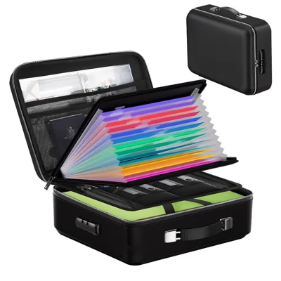Fireproof Document Bag Hard Case Waterproof Safe Box for Valuables  /  Files  /  Certificates with Password Lock