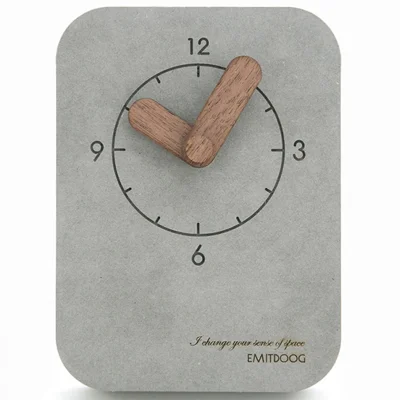 Silent Desk Wall Hanging Clock Bedroom Bedside Clock with Bracket Stand for Home Office Decoration - Grey