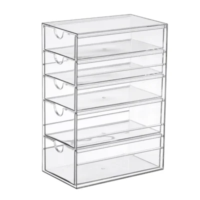 5-Layer Desktop Drawer Storage Organizer Large Capacity for Coffee Capsules Tea Bags - Clear