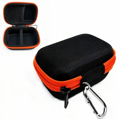 For Klein Tools 935DAG Hard Case Nylon + EVA Shockproof Dustproof Portable Storage Bag with Carabiner - Black+Orange