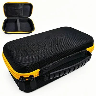 Hard Shell Carrying Case for Brother P-Touch PTH110  /  PTH111 Pro  /  PTE110 EShockproof Storage Bag - Black+Yellow