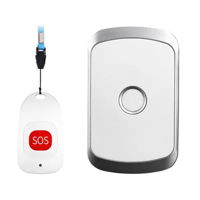 Campanello wireless per casa intelligente C20 per anziani, allarme di emergenza, 80m di distanza, impermeabile, campane wireless, spina EU - argento