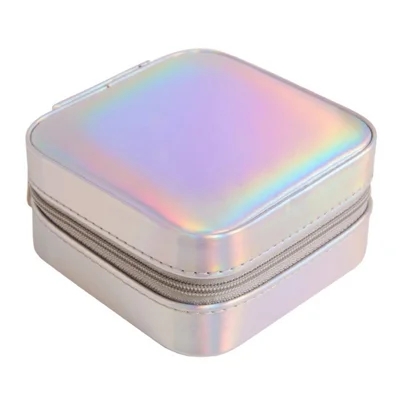 HJY015 Dual Layer PU Leather Jewelry Box Necklaces Earrings Rings Bracelets Travel Jewelry Storage Case - Bright Color