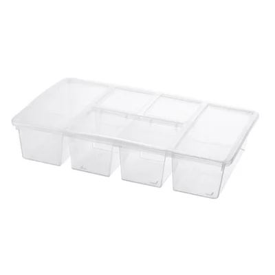 Food Storage Box Kitchen Refrigerator Transparent PP Sealed Organizer Container with Lid (BPA Free, No FDA Certificate) - Transparent