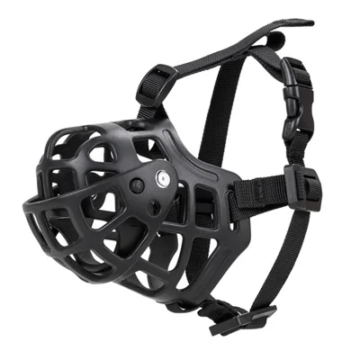 Adjustable Anti-bite Soft Silicone Dog Muzzle Pet Gift Dog Anti-barking Mouth Cover, Size M - Black
