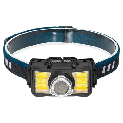 W6100A LED Mini Headlamp Motion Sensor COB Outdoor Adventure Fishing Headlight High Brightness - Black