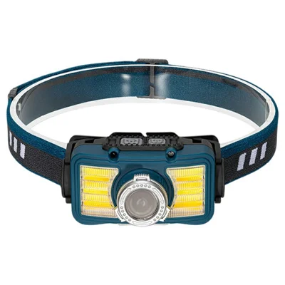 W6100A LED Mini Headlamp Motion Sensor COB Outdoor Adventure Fishing Headlight High Brightness - Blue