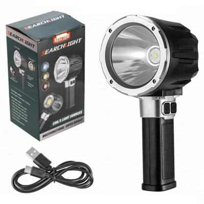 W5218B Size S Handheld Searchlight Built-in 3000mAh Battery P50 + COB LED Work Light Outdoor Warning Lamp