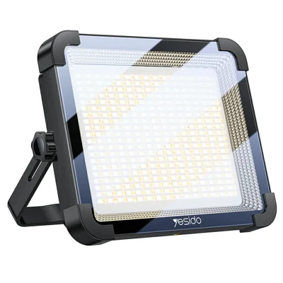 YESIDO DH17 Proyector Exterior Linterna de Emergencia 600 LED Luz de Relleno Batería de 10000mAh para Acampar/Pesca - Negro