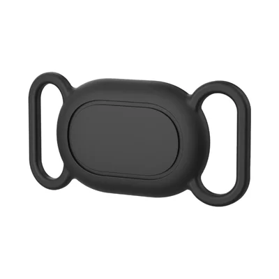 Silicone Case for Xiaomi Tag Pet Tracker Waterproof Shockproof Protective Cover with Collar Loops - Black