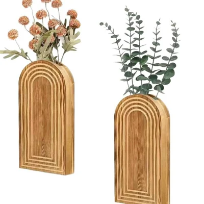 30x14x4cm Suporte de Parede em Madeira para Vasos de Flores Secas, Porta-Plantas Suspenso para Decoração de Casa