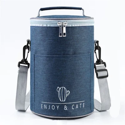 Borsa Termica in Tela Oxford per il Pranzo, Impermeabile, Taglia: M - Blu Navy