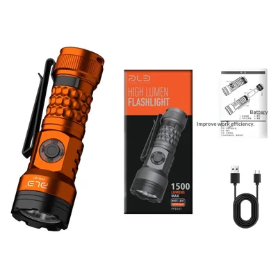 PAILIDE PFB101 Lanterna Recarregável com 3 LED 1850lm IPX4 Luz de Trabalho Magnética em Liga de Alumínio - Laranja Vermelha