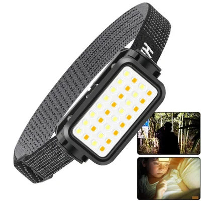 Type-C Rechargeable LED Headlamp, White and Warm Light, 5 Modes, IPX4, 300-400 Lumens for Outdoor Use - K351
