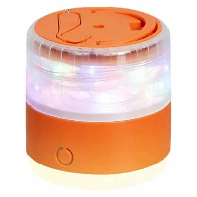 Cadena de luces para camping RGB de 10 m, batería de 1200 mAh, atenuación de 3 colores, resistente al agua IPX6, salida USB para camping - Naranja