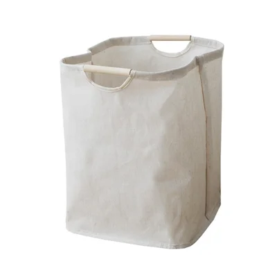 Laundry Basket Organization Collapsible Cotton Linen Storage Basket for Clothes Blanket Kids Toy, Size S