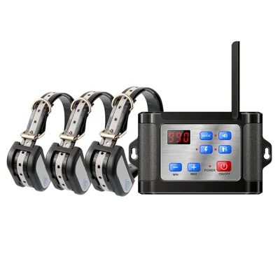 Système de clôture sans fil extérieur 2 en 1 pour chiens 888, collier électronique pour animaux de compagnie + 1 émetteur sans fil + 3 récepteurs de collier - Prise UE