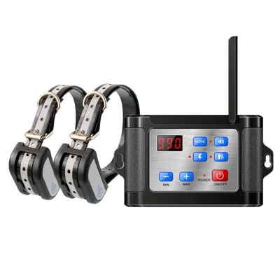 Système de clôture électronique sans fil pour dressage d'animaux de compagnie 888, 1 émetteur + 2 récepteurs, avec collier rechargeable électrique - Prise UE 