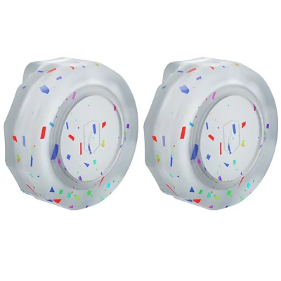 2Pcs For AirTag Bluetooth-compatible Tracker Protective Case Silicone Waterproof Cover for Pet Collar - Transparent Colorful