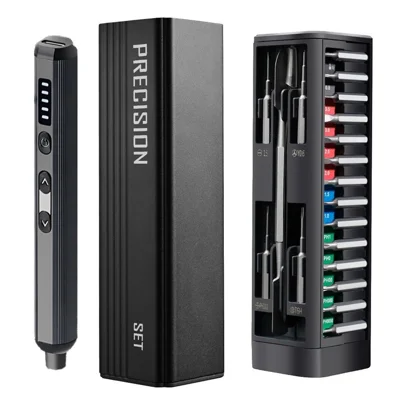 52 in 1 Electric Precision Screwdriver Set 5-Gear Adjustable LED Light Magnetic Bits Tool Kit for Electronics Repair