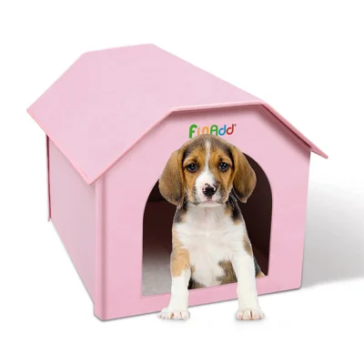 FUNADD FA2002 Collapsible Pet House with Double-sided Mat Waterproof Nylon Dog Cat Tent - Pink