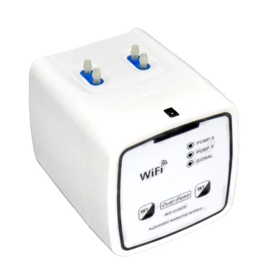 WD-01ADE WiFi-Smart-Doppelpumpen-Automatische Pflanzenbewässerungsanlage mit Fernbedienung, 15-Töpfe-Bewässerungsgerät – Weiß