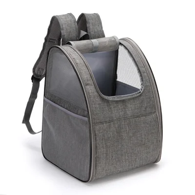 JM0809181 Cat Carrier Backpack Breathable Mesh Window Foldable Pet Travel Bag Gift Backpack - Grey
